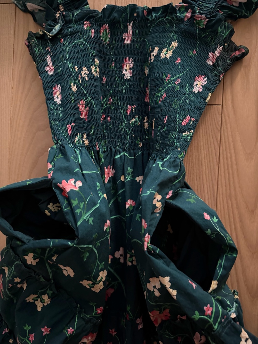 Hill House The Ellie Nap Dress in Emerald Trellis - Picture 4 of 7